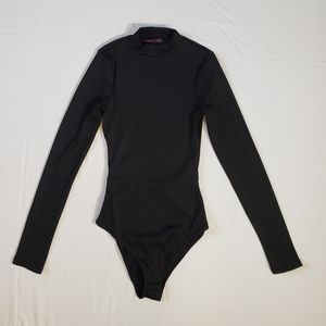 New Material Girl Black Bodysuit Long Sleeve Size XXS Petite